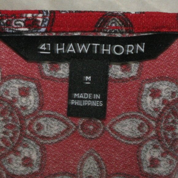 41 Hawthorn Dark Red Paisley Sleeveless Top Size Medium - Picture 6 of 6